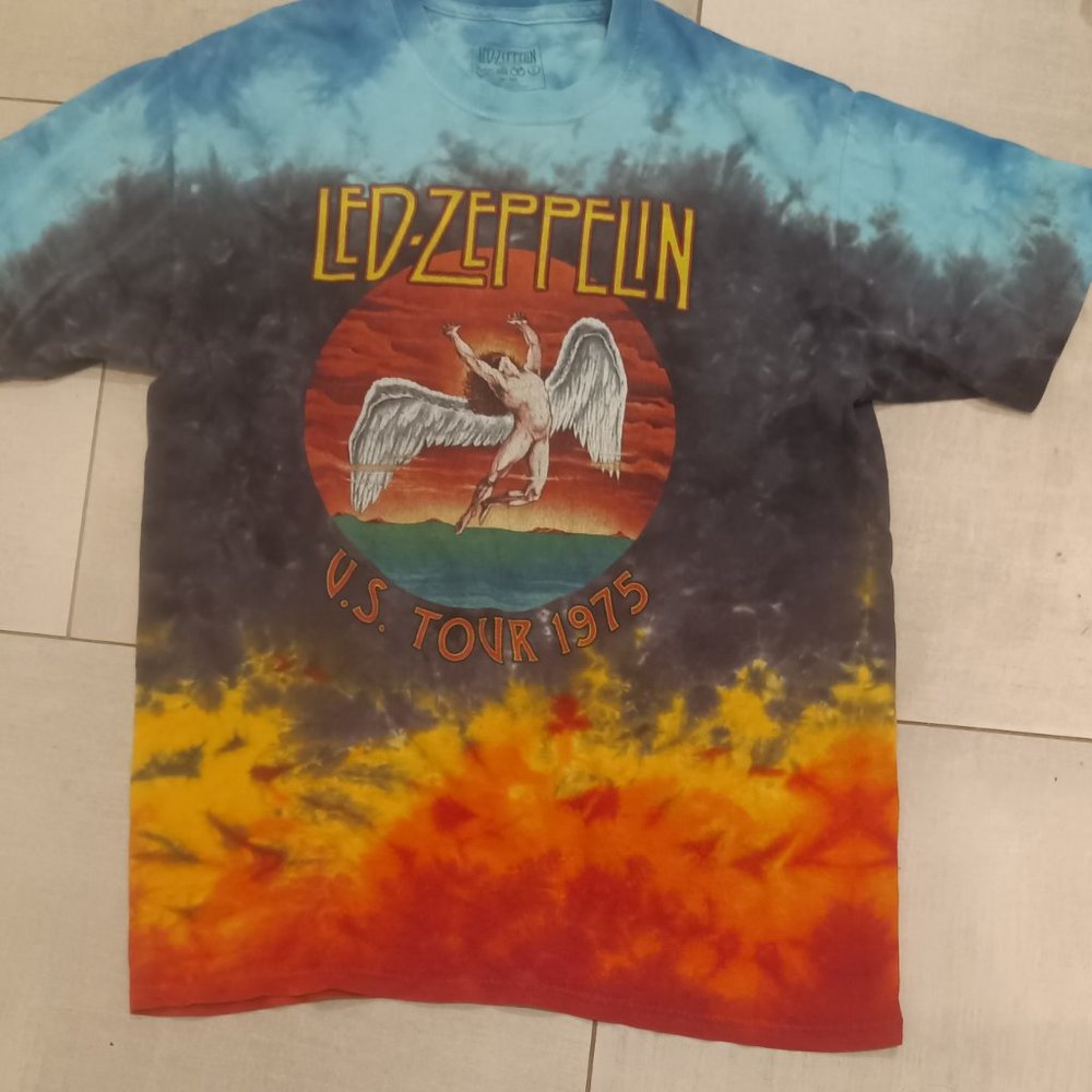 Led Zeppelin Tie Dye T-shirt, US Tour 1975, Size M